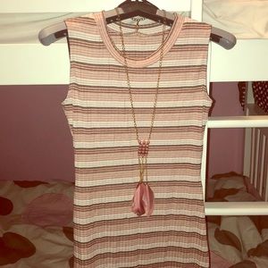Pink dress with necklace